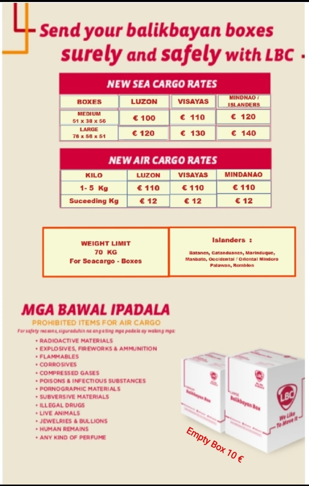 SEA CARGO REATES